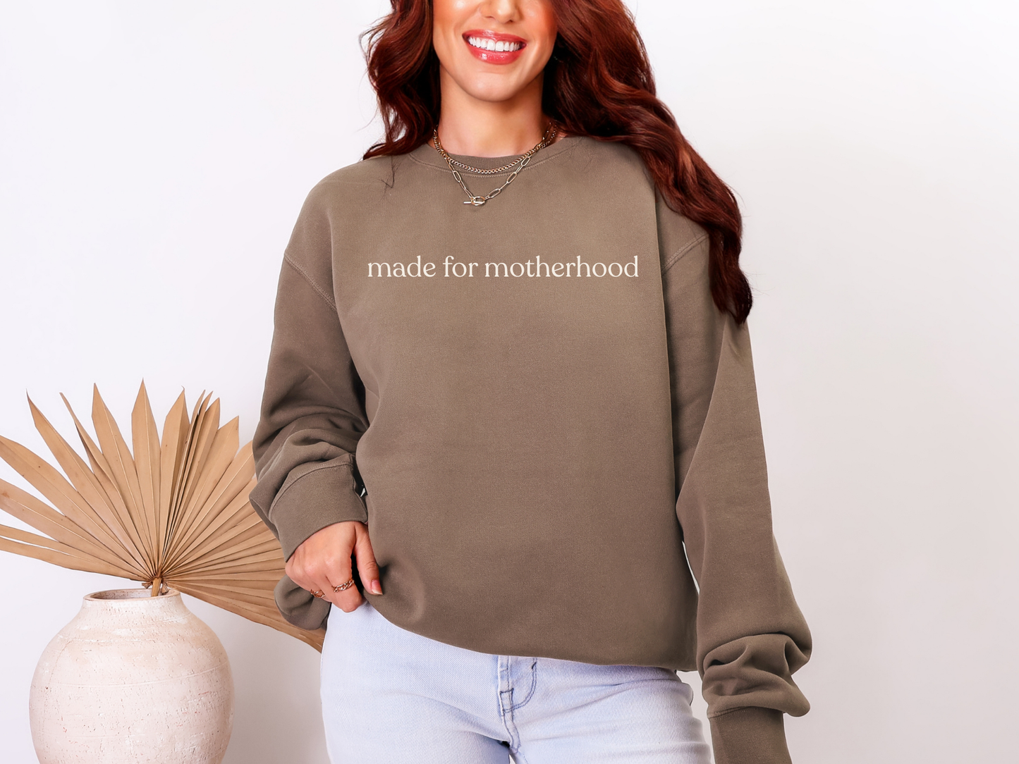 Made For Motherhood Espresso Classic Crewneck Sweatshirt