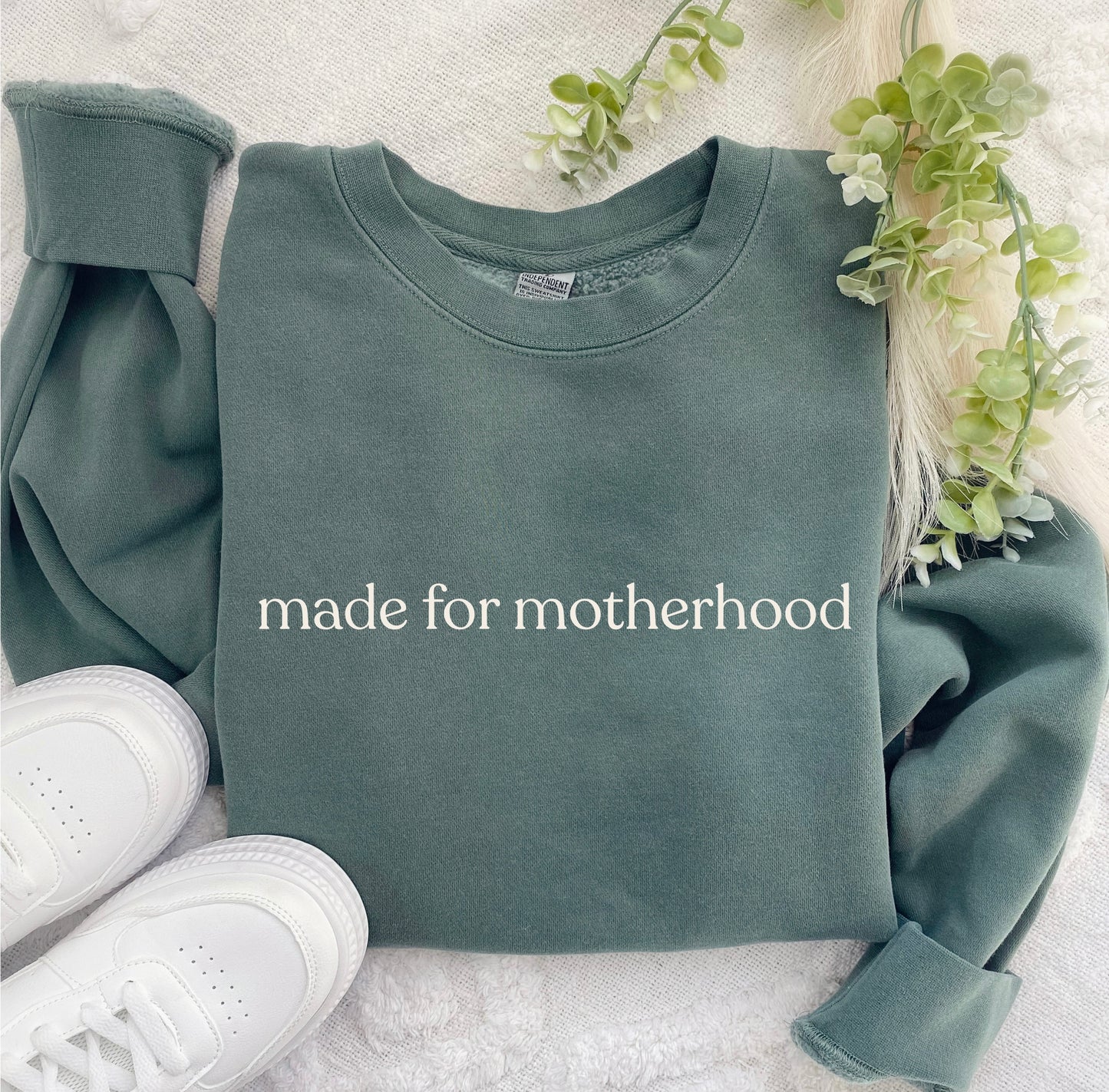 Made For Motherhood Olive Classic Crewneck Sweatshirt