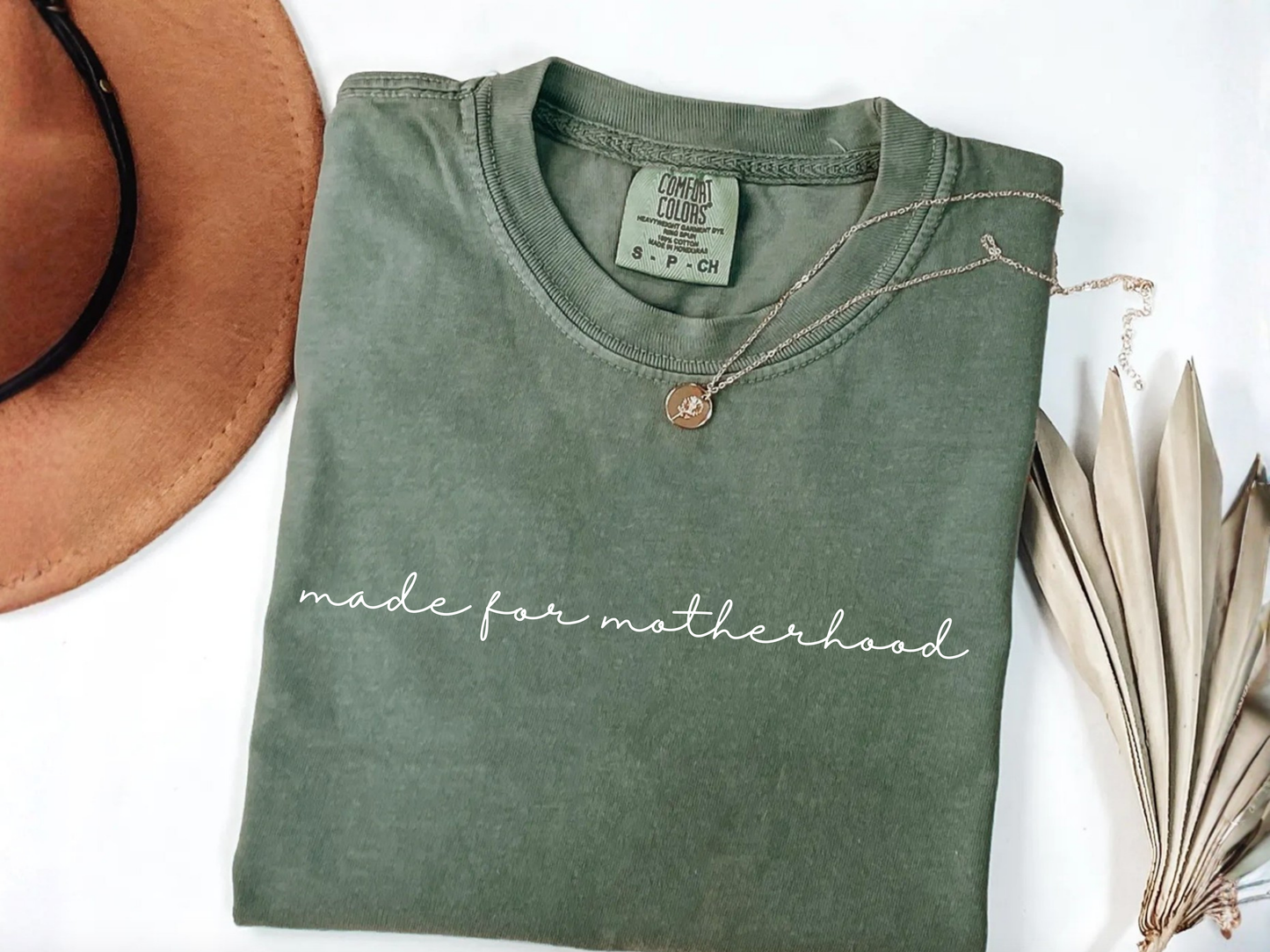Made For Motherhood Olive Script Tee