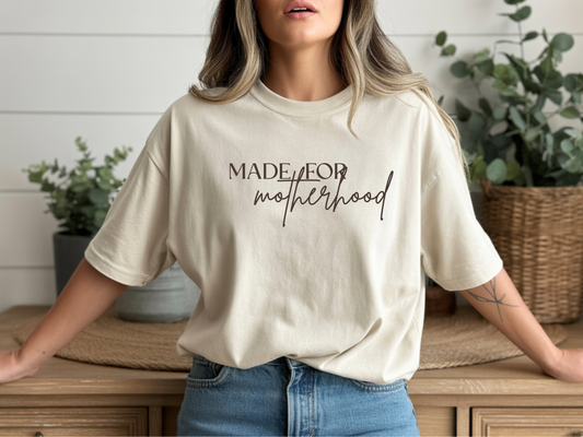 Made For Motherhood Ivory Script Tee